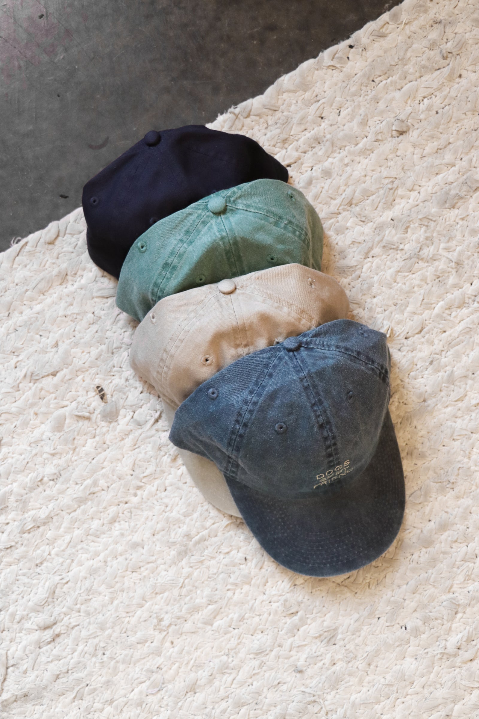 Embroidered Dog's Best Friend hats in four colors